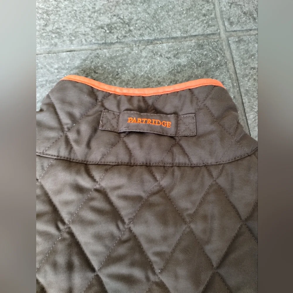 John Partridge chocolate Brown and Orange quilted full zip up comfy coat Jacket - Picture 4 of 16